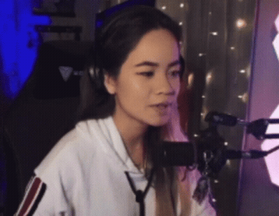 Woman Wearing Headphones Talking Into Microphone GIF