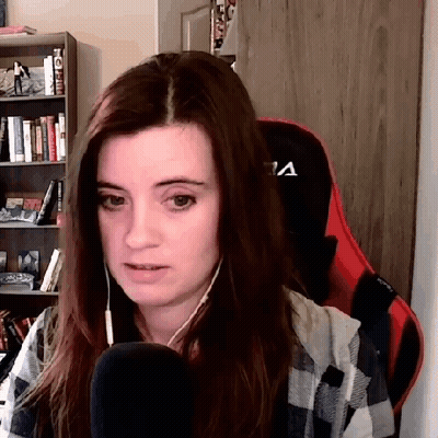 Woman Wearing Headphones Talking Into Microphone GIF