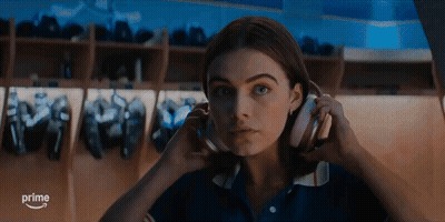 Woman Wearing Headphones With Prime GIF