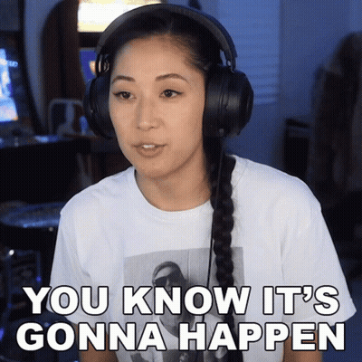 Woman Wearing Headphones With Text You Know It's Gonna Happen GIF