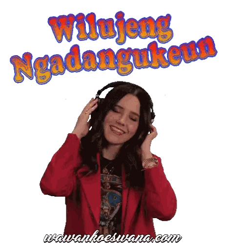 Woman Wearing Headphones With Willujeng Ngadangukem Sticker