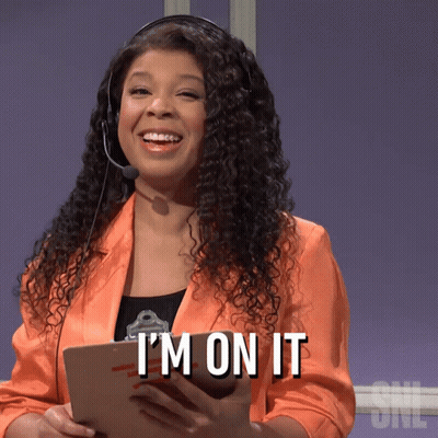 Woman Wearing Headset Holding Tablet GIF