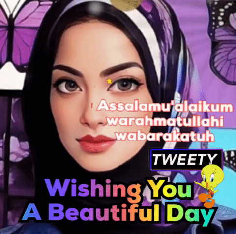 Woman Wearing Hijab With Wishing You A Beautiful Day Tweety GIF