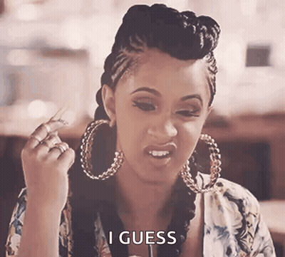 Woman Wearing Hoop Earrings Making Funny Face Saying I Guess GIF