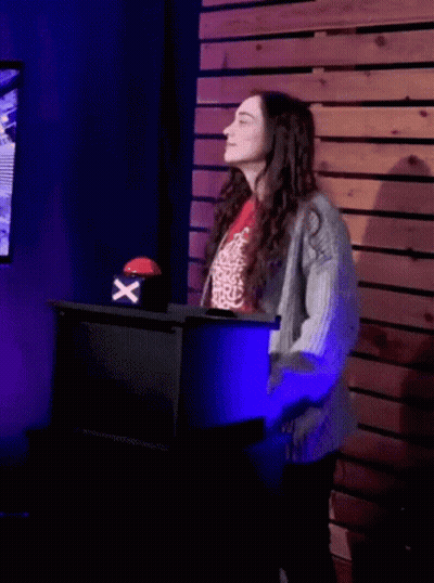 Woman Wearing I'm Sorry I'm Late Shirt GIF