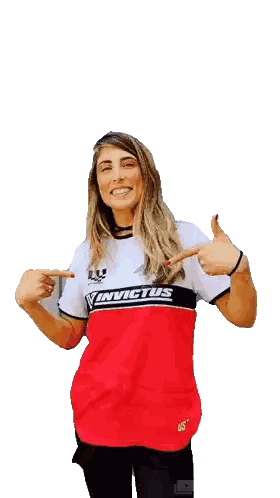 Woman Wearing Invictus Shirt Sticker