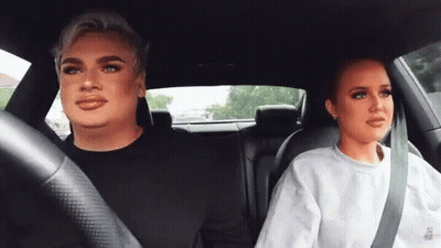 Woman Wearing Makeup In Car With Man GIF