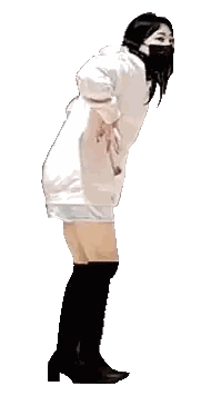 Woman Wearing Mask And Knee High Boots Sticker