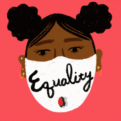 Woman Wearing Mask Saying Equality GIF