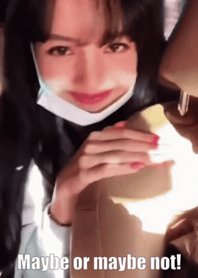 Woman Wearing Mask Saying Maybe Or Maybe Not GIF
