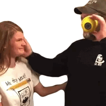 Woman Wearing Me Hoy Mean T-Shirt Sticker