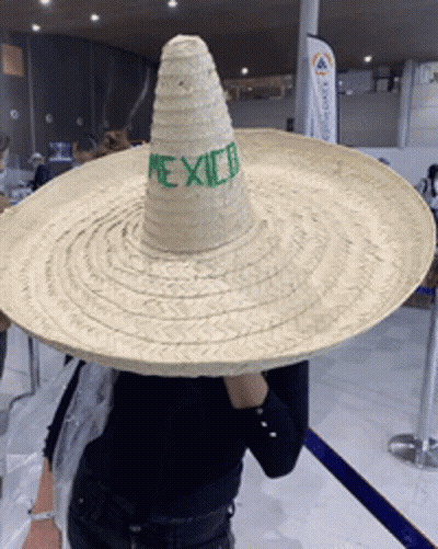 Woman Wearing Mexico Sombrero GIF
