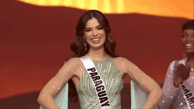 Woman Wearing Paraguay Sash GIF