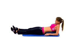 Woman Wearing Pink Doing Crunches GIF