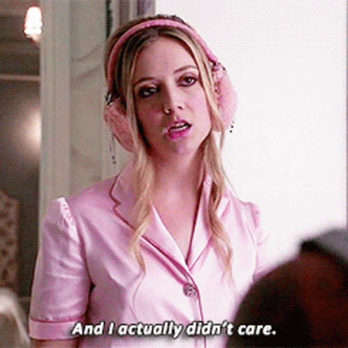 Woman Wearing Pink Ear Muffs Says And I Actually Didnt Care GIF