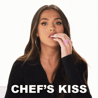 Woman Wearing Pink Heart Ring Chef's Kiss GIF