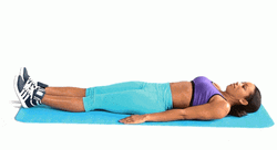Woman Wearing Purple Doing Crunches Exercise GIF