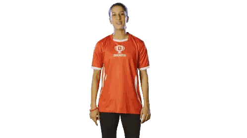 Woman Wearing Red Dreamfit Shirt Sticker