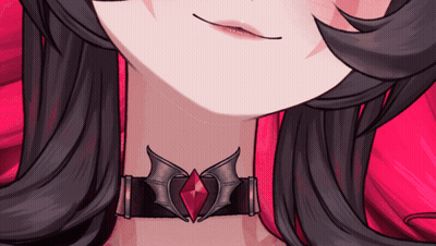 Woman Wearing Red Stone Choker GIF