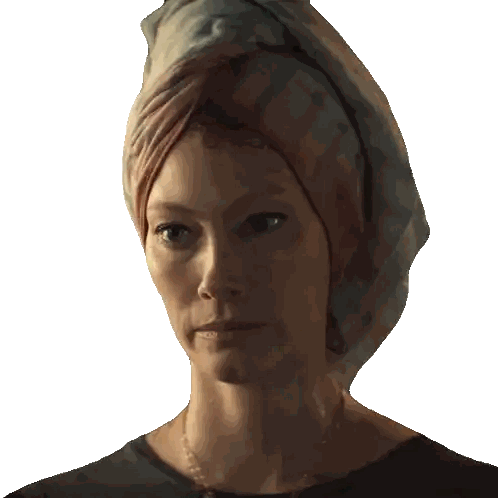 Woman Wearing Scarf Looking Sideways Sticker