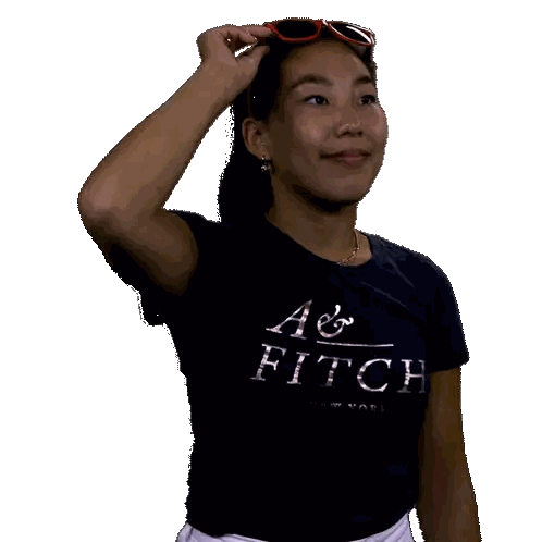 Woman Wearing Sunglasses And Abercrombie Fitch Shirt Sticker