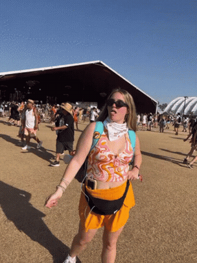 Woman Wearing Sunglasses And Bandana GIF