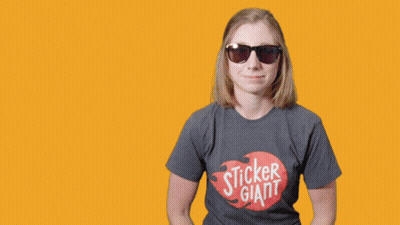 Woman Wearing Sunglasses Holding Cool Beans Can GIF