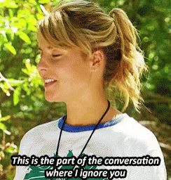 Woman Wearing T-Shirt Saying This Is The Part Of The Conversation Where I Ignore You GIF