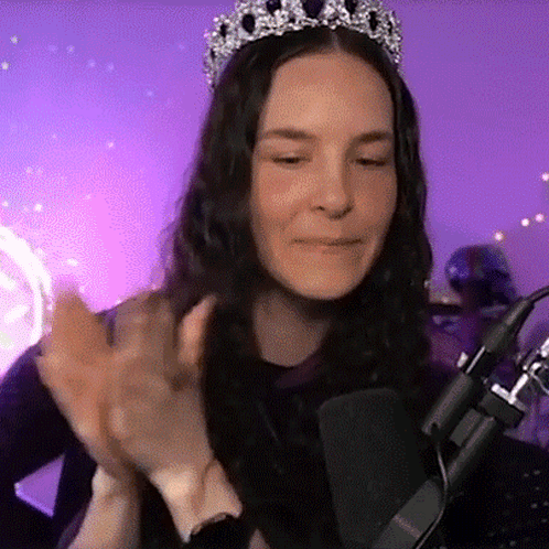 Woman Wearing Tiara Clapping GIF