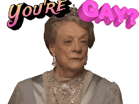 Woman Wearing Tiara Saying Youre Gay Sticker