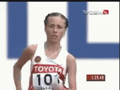 Woman Wearing Toyota Shirt Number 10 GIF