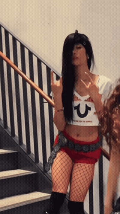 Woman Wearing True Religion Crop Top GIF