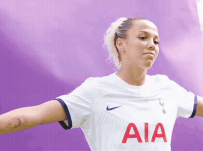 Woman Wearing White AIA Shirt GIF