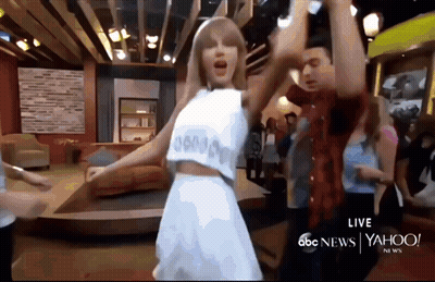 Woman White Crop Top Dances ABC News Yahoo! GIF