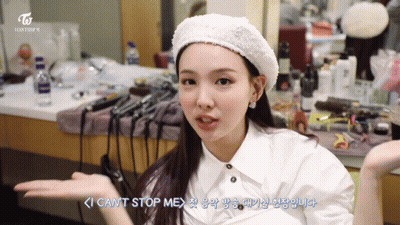 Woman White Shirt White Beret Says I Can't Stop Me GIF