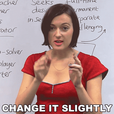 Woman Whiteboard Saying Change It Slightly GIF