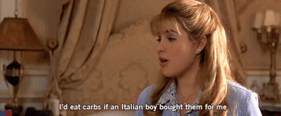 Woman Will Eat Carbs If Italian Boy Bought GIF
