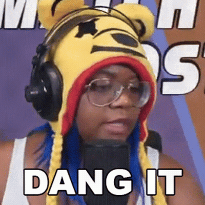 Woman Winnie Pooh Hat Headphones Says Dang It GIF