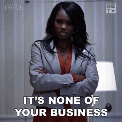 Woman With Arms Crossed Saying It's None Of Your Business GIF