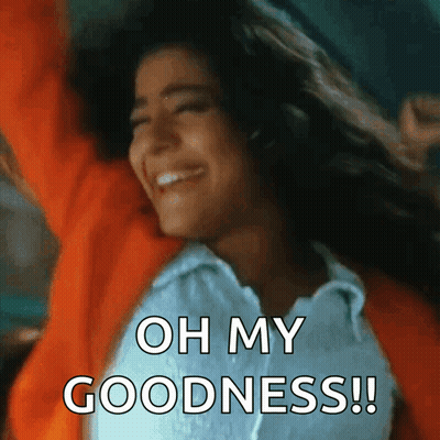 Woman With Arms In Air Oh My Goodness GIF