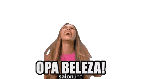 Woman With Arms In Air Opa Beleza Salonline Sticker