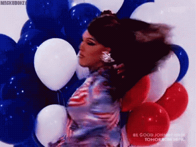Woman With Balloons GIF
