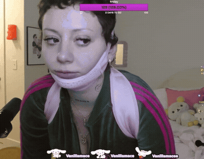 Woman With Bandage On Face On Twitch Channel GIF