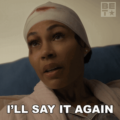 Woman With Bandaged Head Saying I'll Say It Again GIF