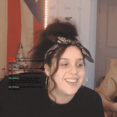 Woman With Bandana Hoops Smiling At Yvr Official GIF