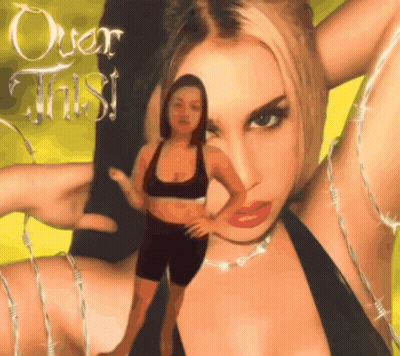 Woman With Barbed Wire Around Neck GIF