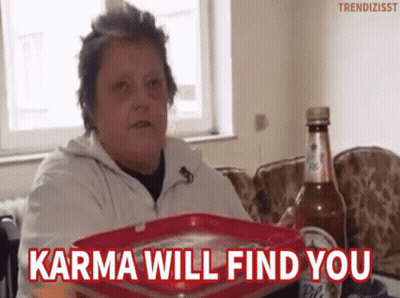 Woman With Beer Karma Will Find You GIF