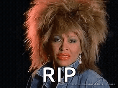 Woman With Big Hairdo Making Funny Face Saying Rip GIF