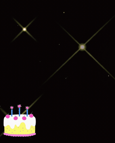 Woman With Birthday Cake And Balloons Says Happy B GIF