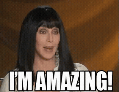Woman With Black Hair Saying I'm Amazing GIF
